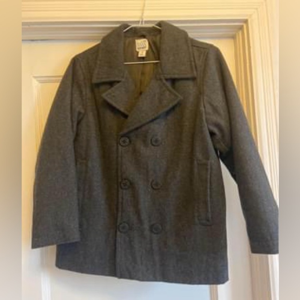 Old Navy’s children gray peacoat, wool blend from Old Navy